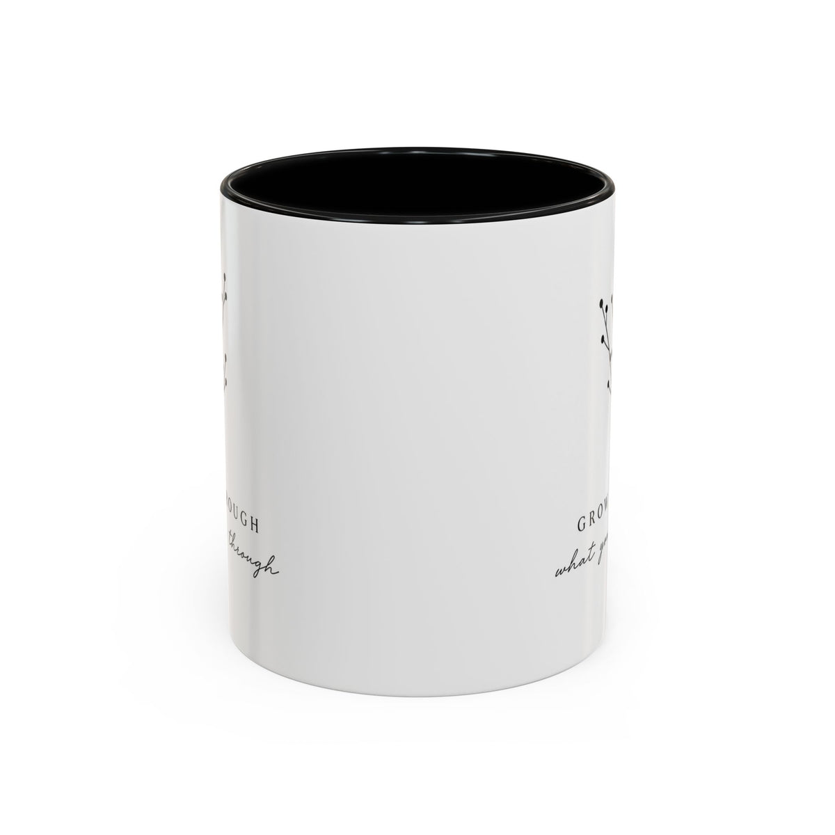 Inspirational Accent Mug - "Grow Through What You Go Through" Floral Coffee Cup