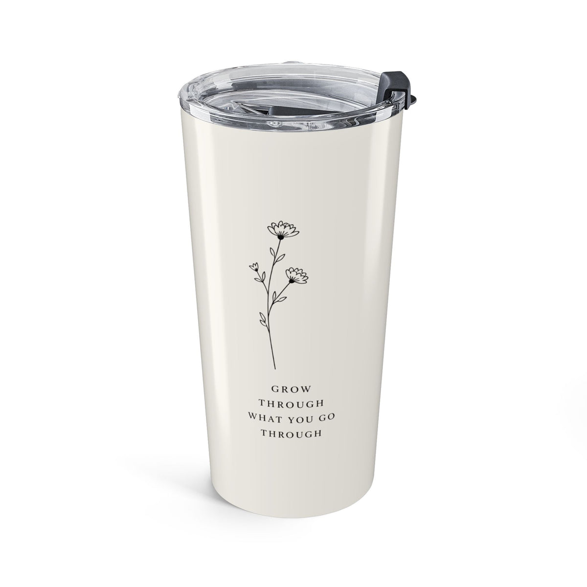20oz Insulated Travel Tumbler — Cream Stainless Steel Cup