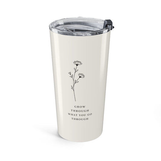 20oz Insulated Travel Tumbler — Cream Stainless Steel Cup