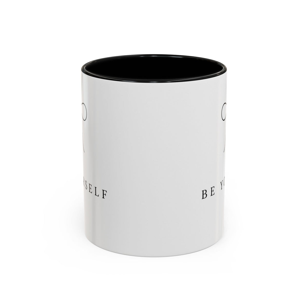 Be Yourself Accent Coffee Mug — Minimal Bow Design, Inspirational Gift for Her