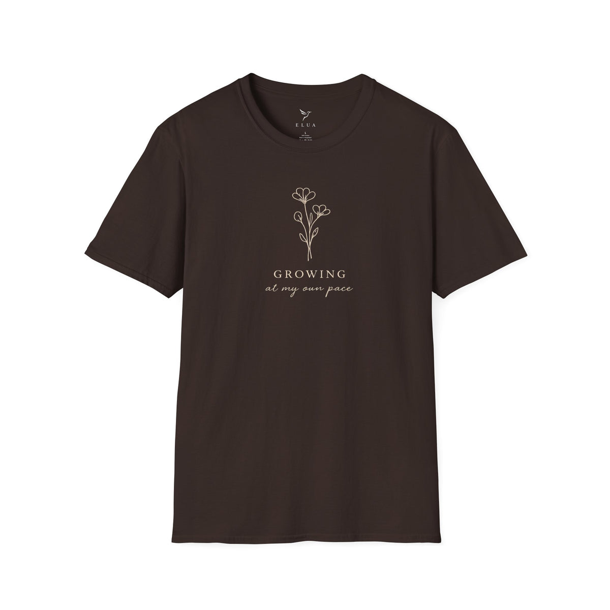 T-Shirt — Minimal Floral "Growing at My Own Pace" Tee