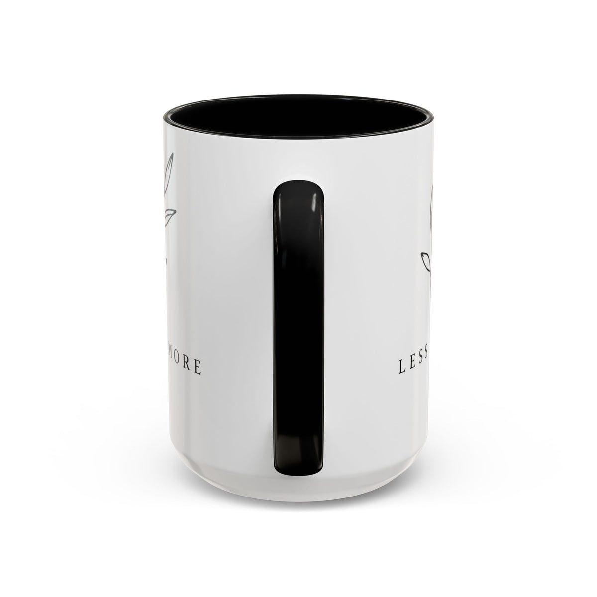 Accent Mug - 'Less Is More' Minimalist Botanical Coffee Cup (11/15 oz)