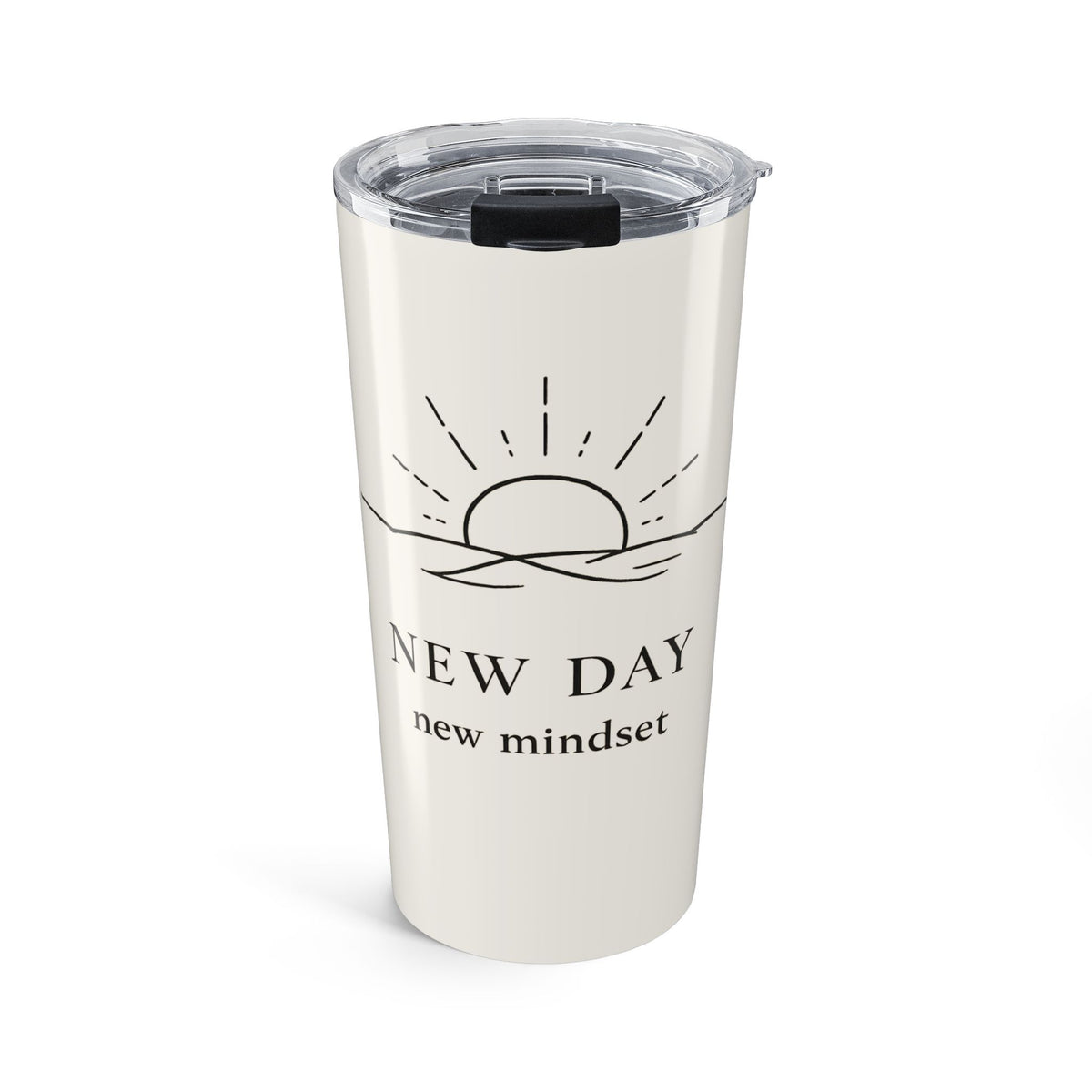 20oz Sunrise Tumbler – "New Day, New Mindset" Motivational Travel Mug