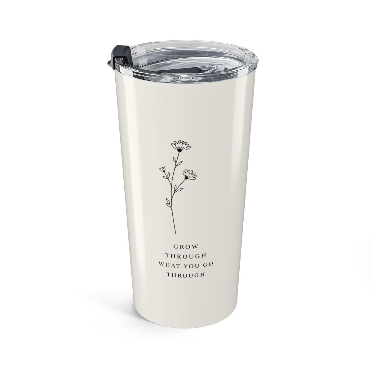 20oz Insulated Travel Tumbler — Cream Stainless Steel Cup