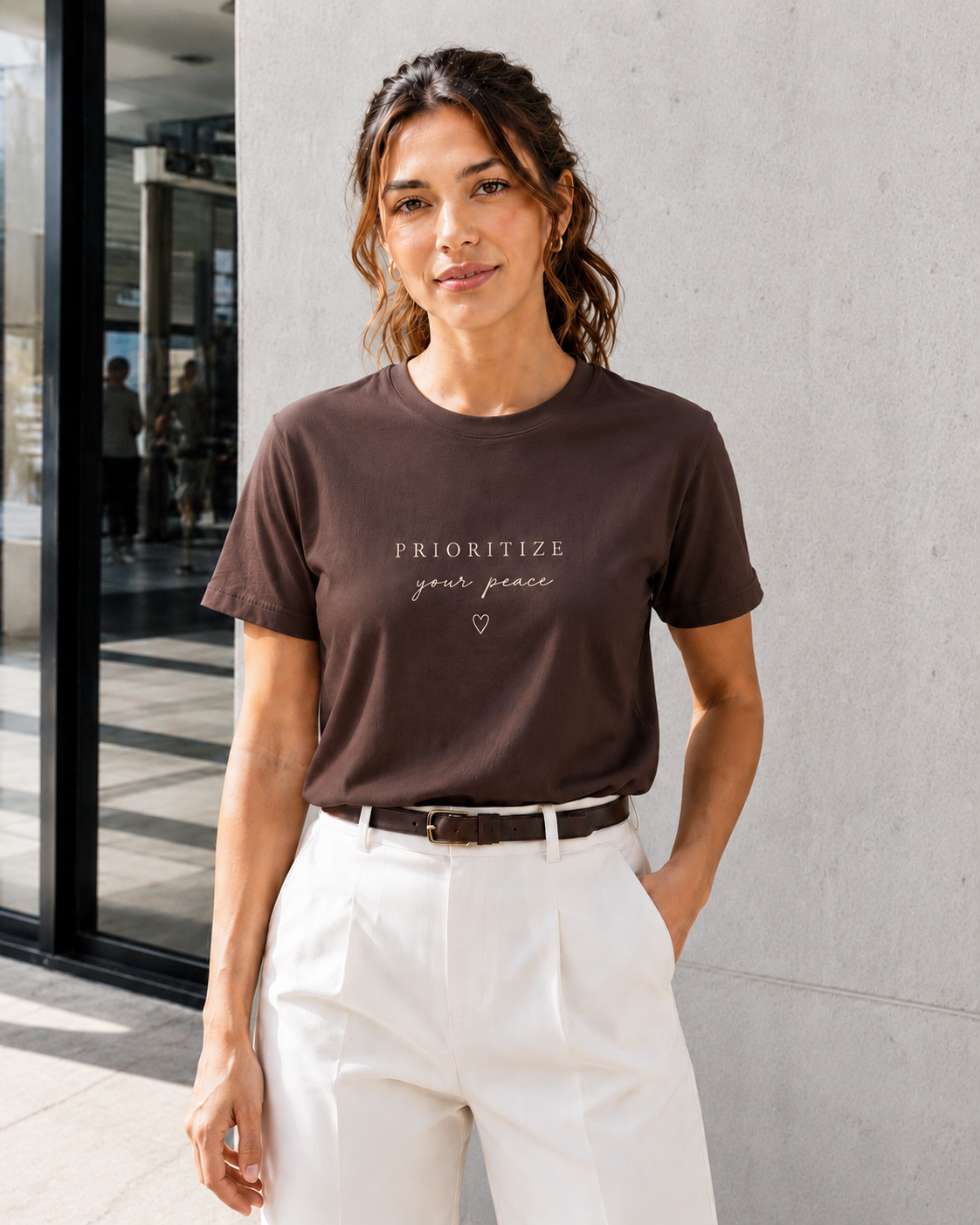 Prioritize Your Peace T-Shirt — Minimal Script Self-Care Tee