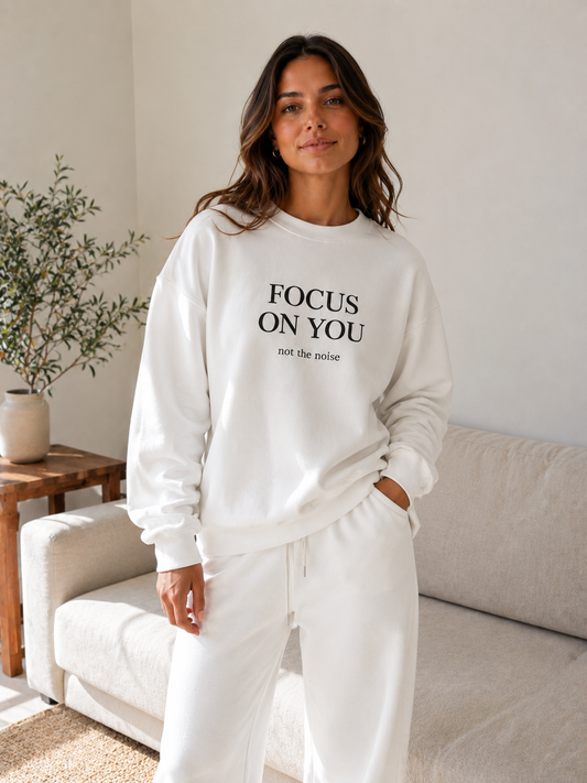 Focus On You Crewneck Sweatshirt — Self-Care Graphic Pullover