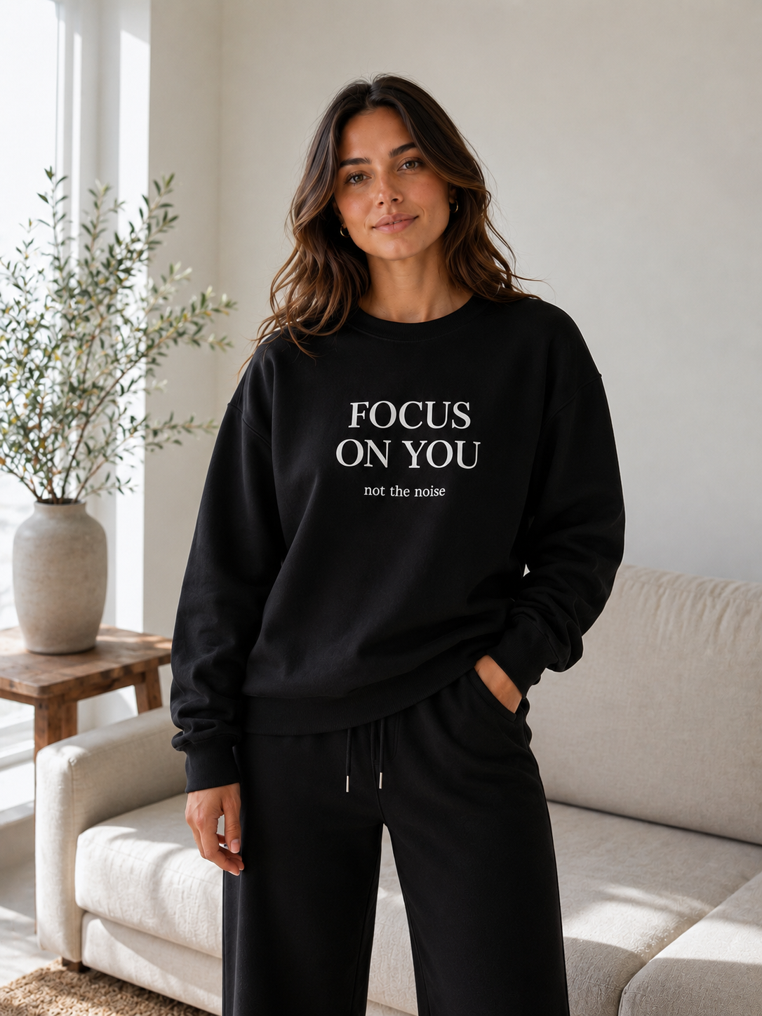 Focus On You Crewneck Sweatshirt — Motivational Minimalist Pullover