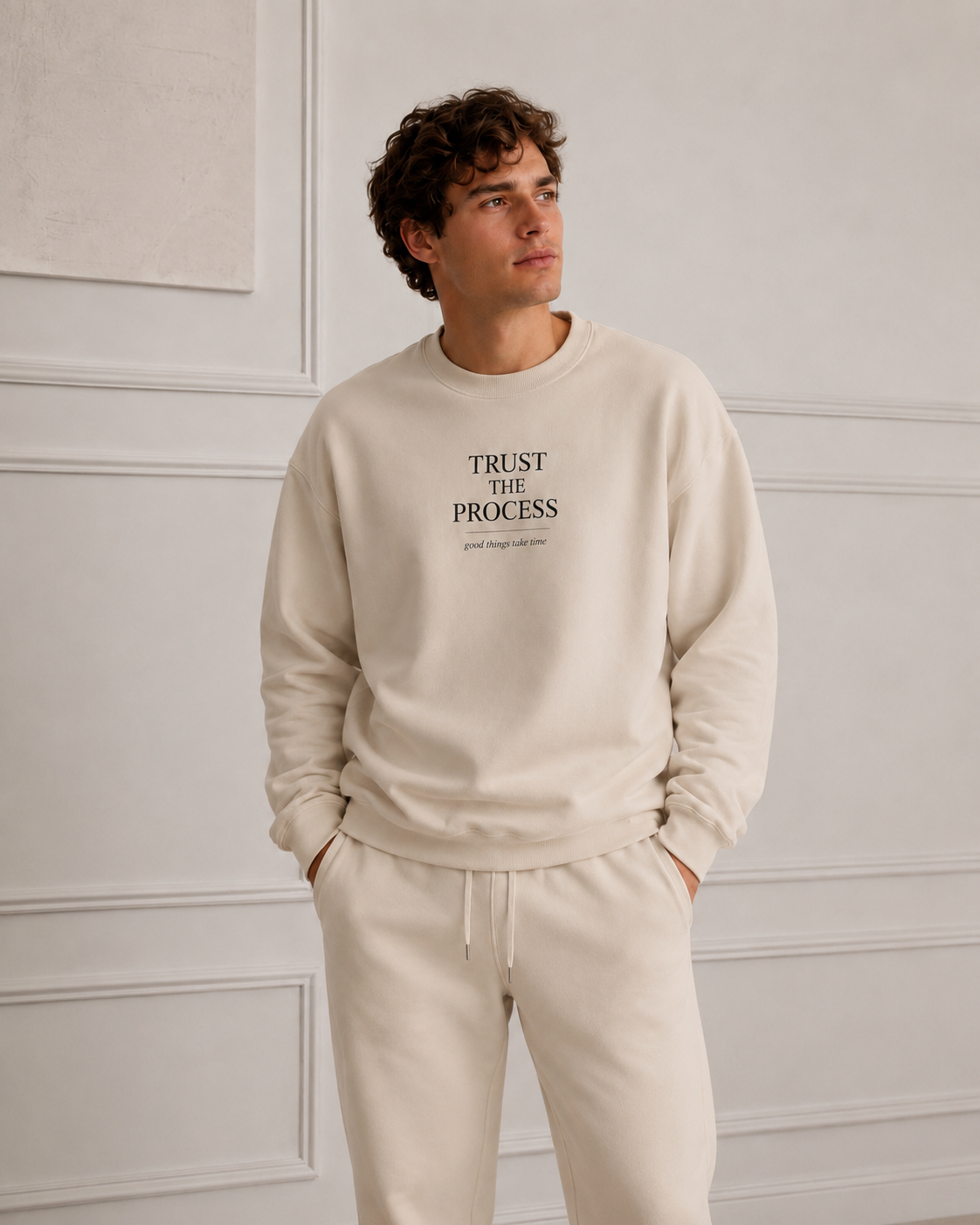Trust The Process Crewneck Sweatshirt — Minimal Motivational Pullover