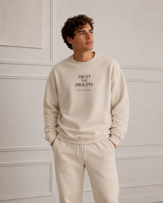 Trust The Process Crewneck Sweatshirt — Minimal Motivational Pullover