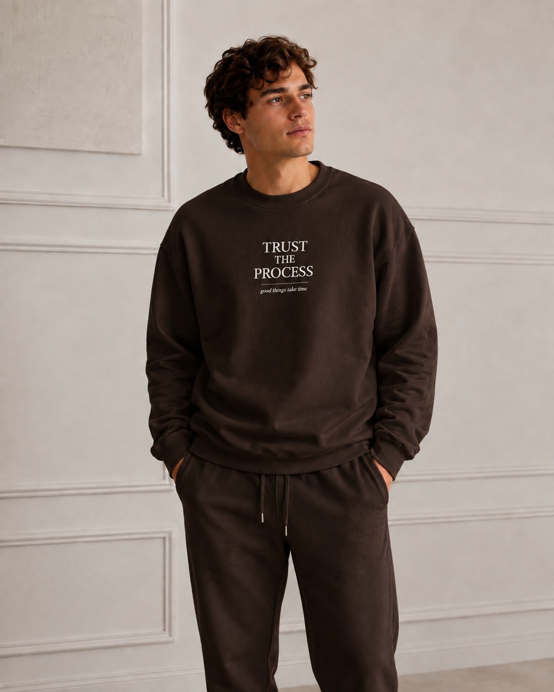 Trust The Process Crewneck Sweatshirt — Inspirational Graphic Pullover