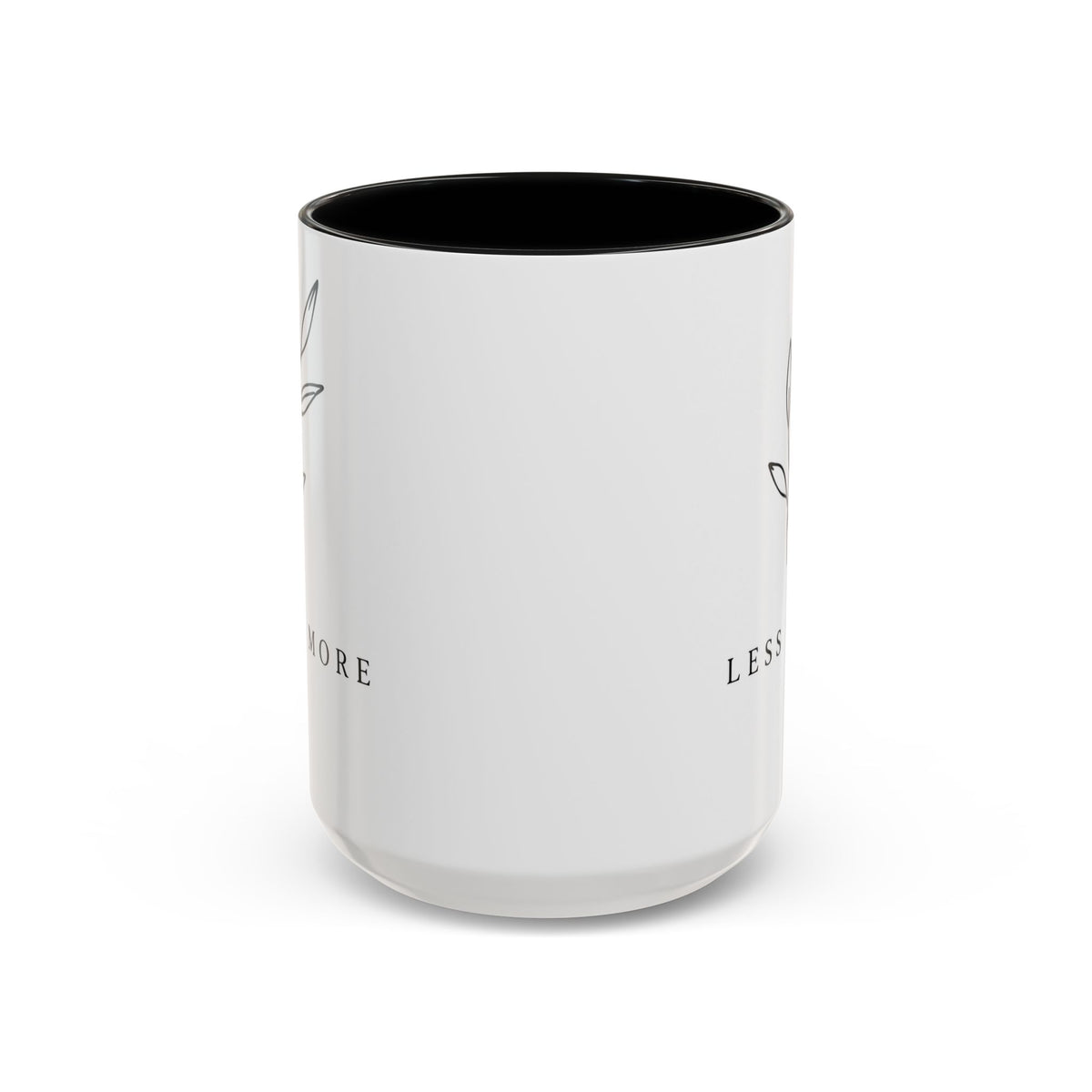 Accent Mug - 'Less Is More' Minimalist Botanical Coffee Cup (11/15 oz)