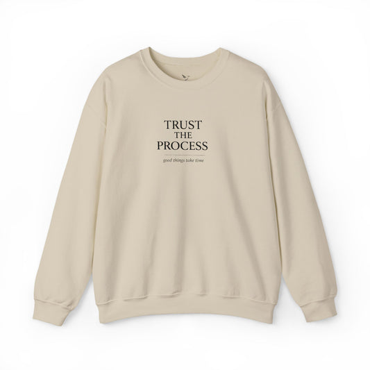 Trust The Process Crewneck Sweatshirt — Minimal Motivational Pullover