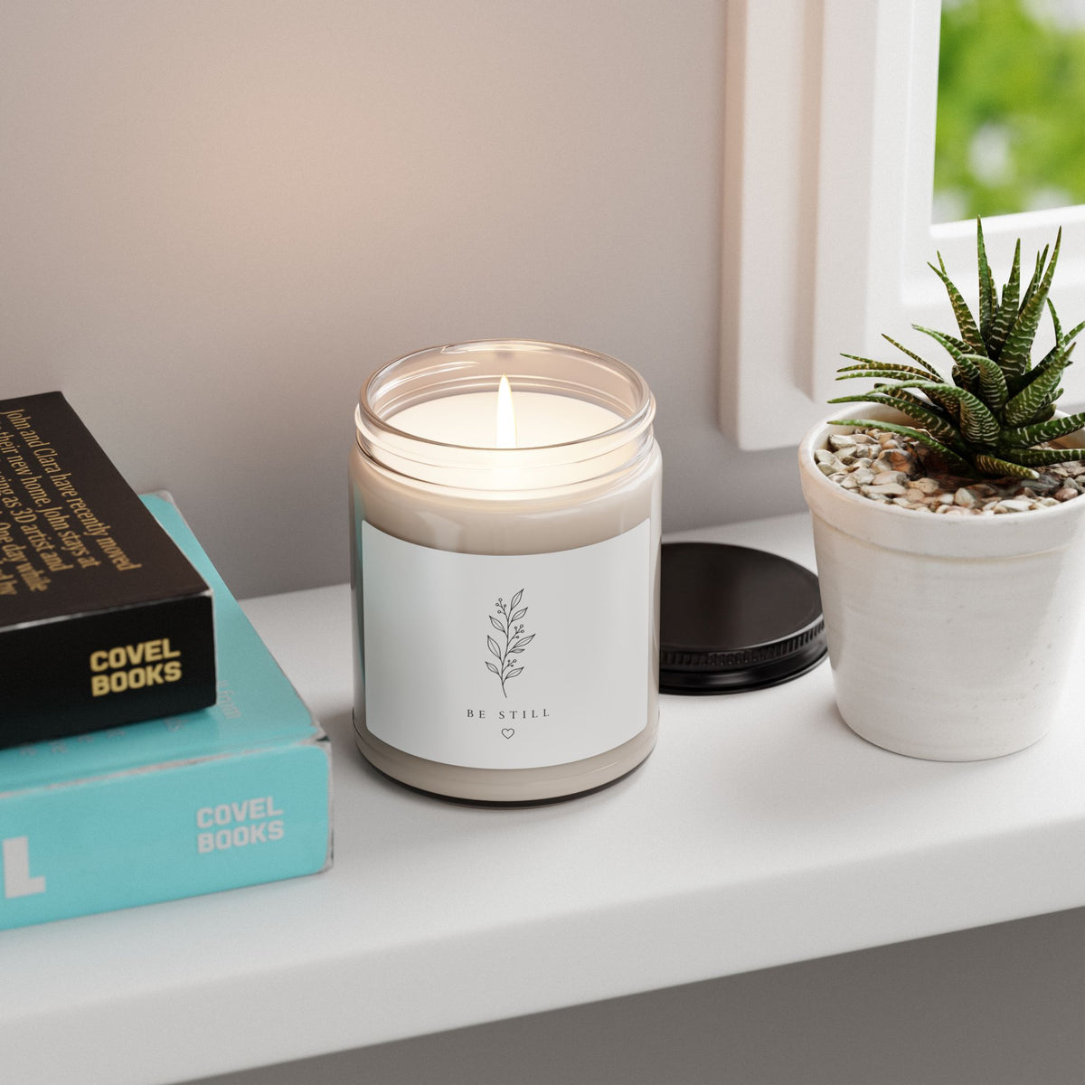 Be Still Soy Candle — 9oz Scented Jar, Calming Botanical Aromatherapy