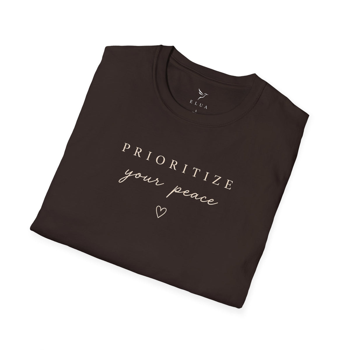 Prioritize Your Peace T-Shirt — Minimal Script Self-Care Tee