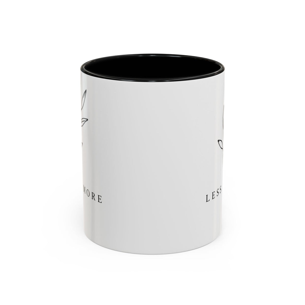 Accent Mug - 'Less Is More' Minimalist Botanical Coffee Cup (11/15 oz)