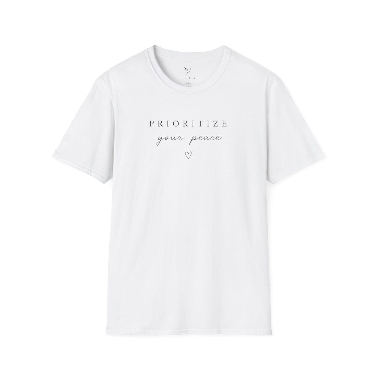 Prioritize Your Peace T-Shirt — Minimal Script Self-Care Tee